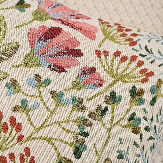 Cushion cover with pink jacquard flowers: Elegance and Style for your Home.