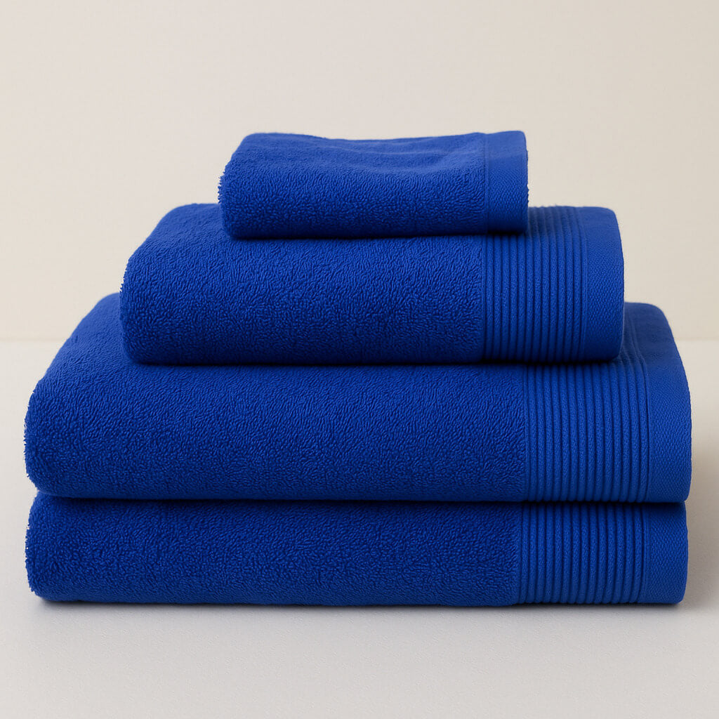 100% Cotton Basic Navy Blue Towel, 450 g/m², Soft and Absorbent