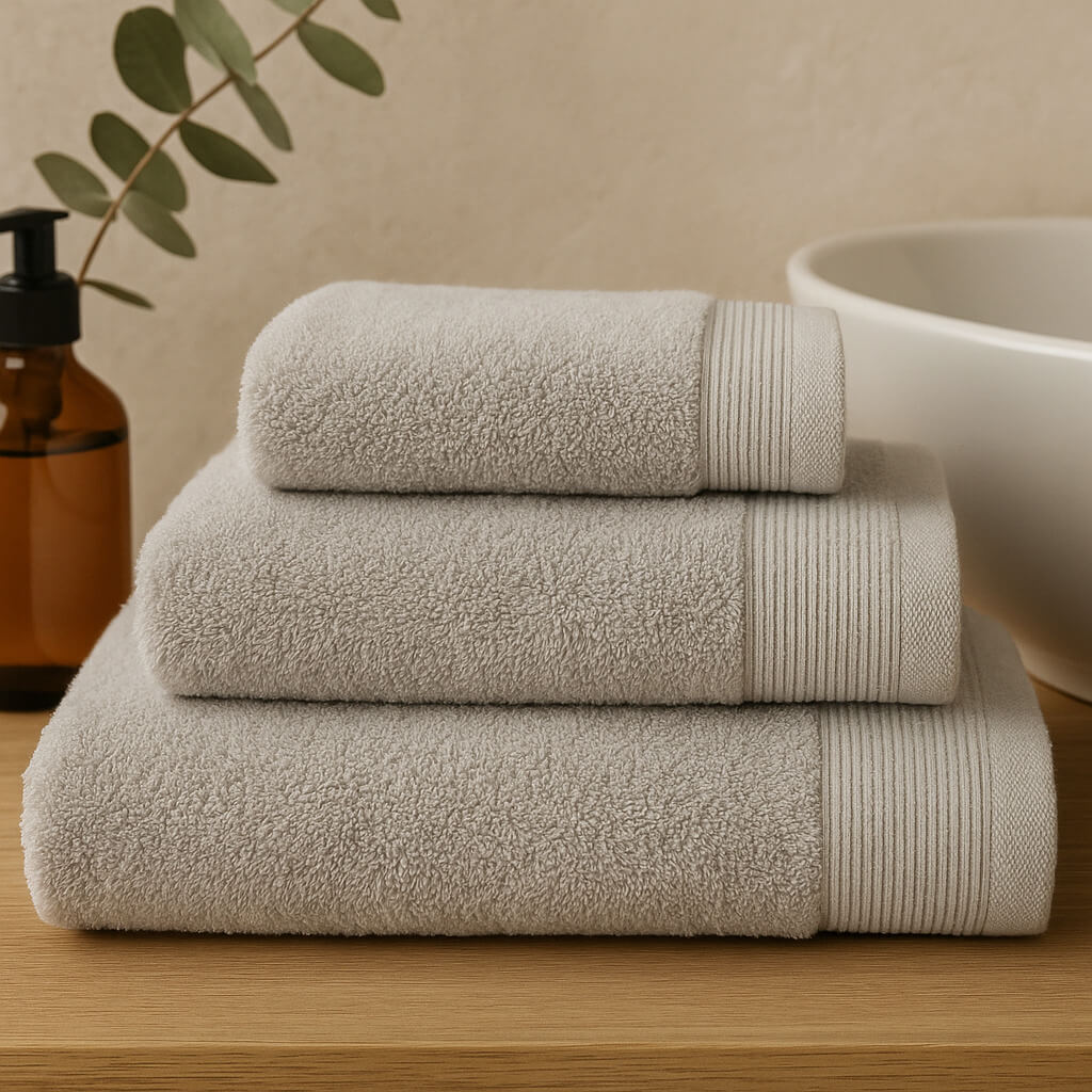 100% Cotton Basic Towel Pearl Grey, 450 g/m², Soft and Absorbent