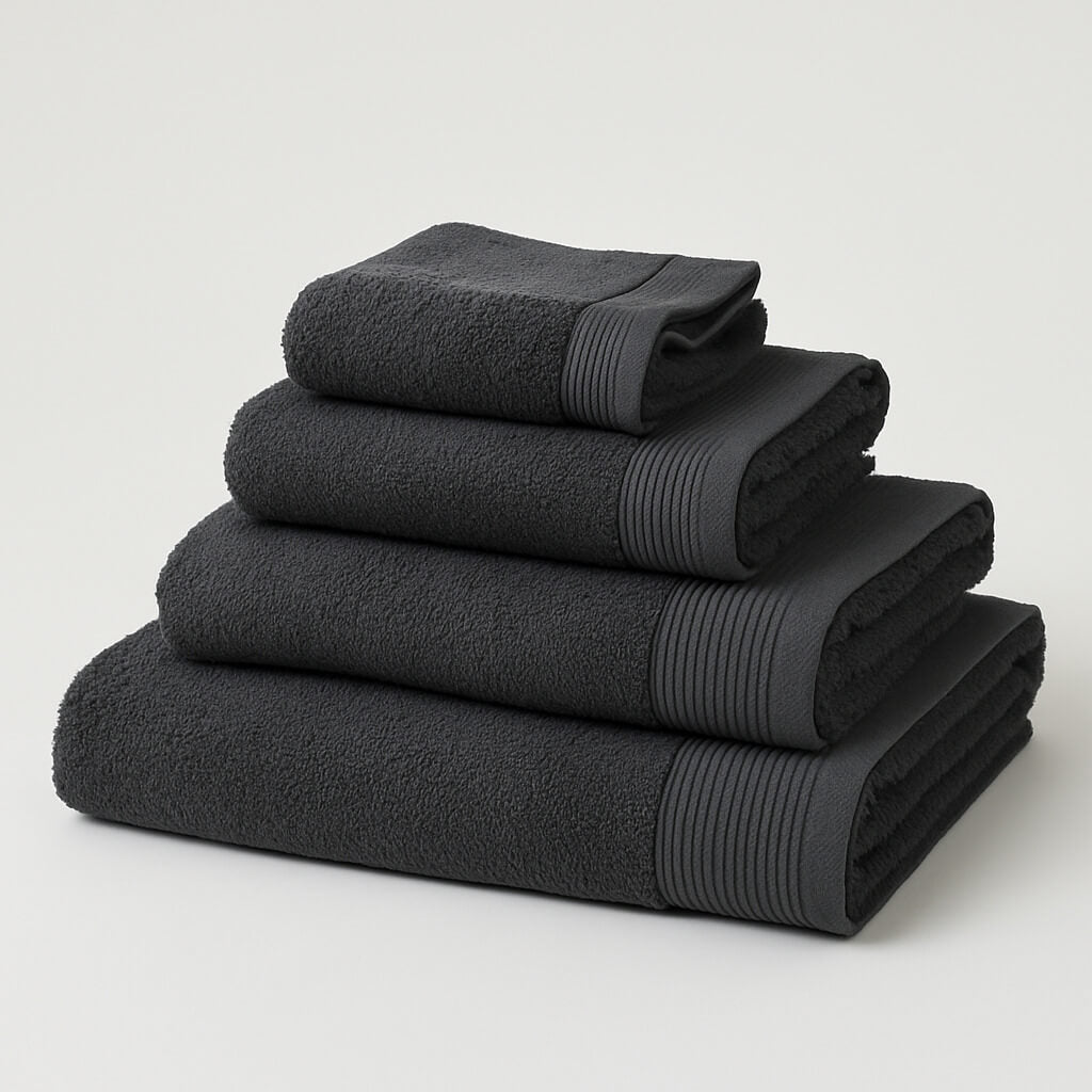 100% Cotton Towel, Basic Dark Grey, 450 g/m², Soft and Absorbent