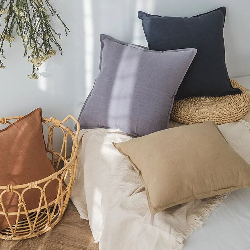 Natural Beige Linen and Cotton cushion cover: minimalist elegance for your home.