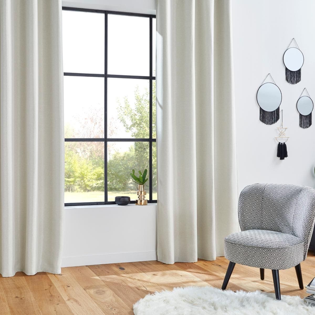 Cortina opaca blanca 140x260cm. - Oma Home