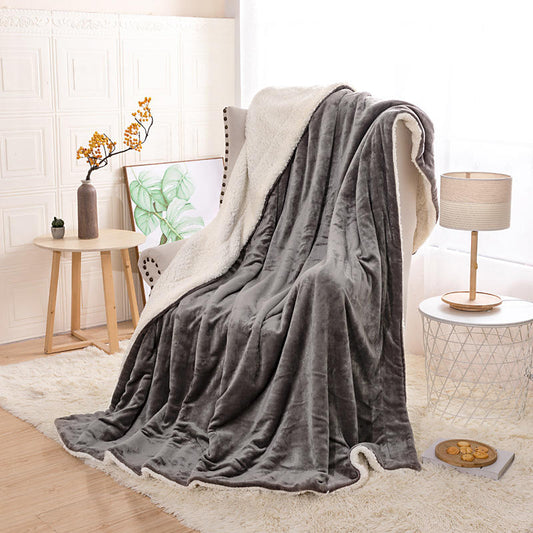 Fleece and extra soft reversible blanket. Taupe color.