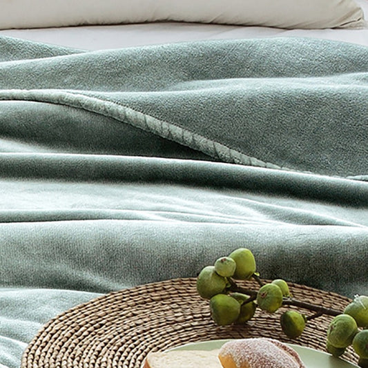 Extra soft fleece blanket. Water green colour.