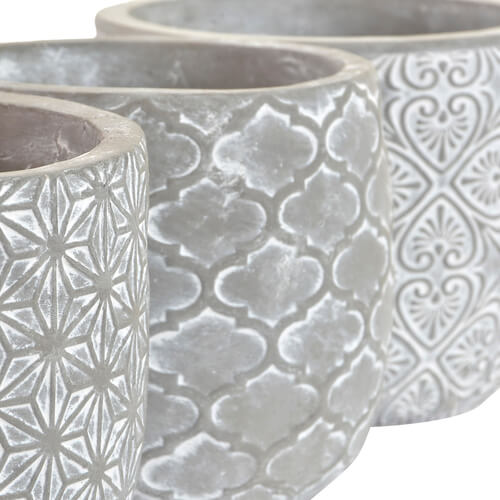 Elegant and Durable Cement Planter with a geometric shape of stars. Ideal for Exteriors and Interiors.